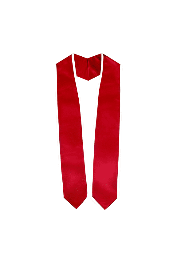 Academic 72" Classic End Graduation Honor Stole/Sashes (Red w/ White Trim) - Unisex - Ages 6-40