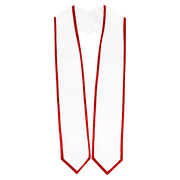 Honors Graduation Academic 72 Classic End Graduation Honor Stole/Sashes White w/ Red Trim - Ages 6-40 - Unisex