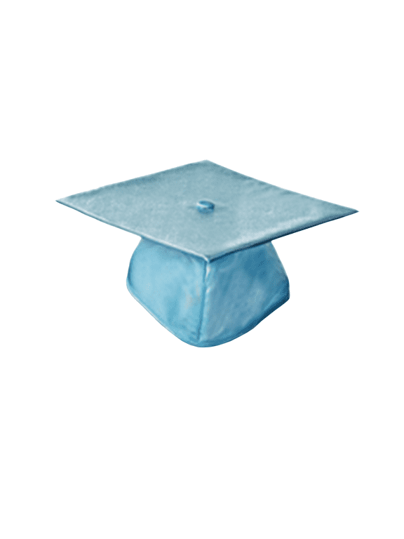 Academic Cap (Light Blue, Shiny Finish)