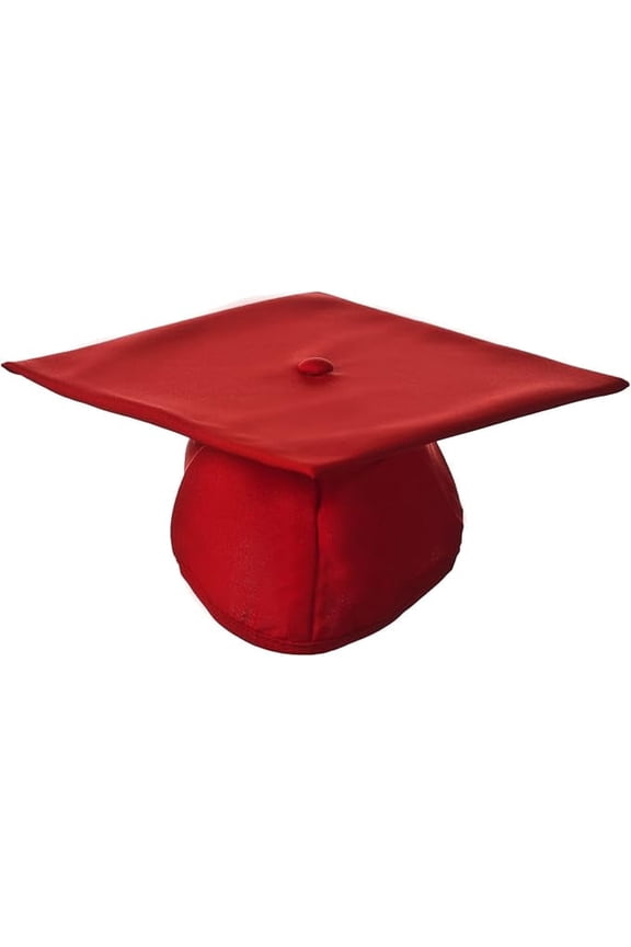Academic Cap (Red, Matte Finish) - Unisex - One Size
