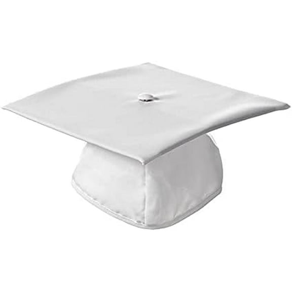 Honors Graduation Academic Cap (White, Matte Finish) - Unisex - One Size