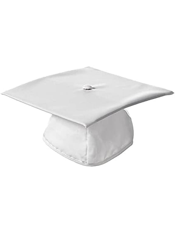 Academic Cap (White, Matte Finish) - Unisex - One Size