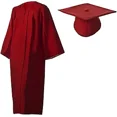 thumbnail image 1 of Honors Graduation Academic Matte Maroon Graduation Cap and Gown Set in Multiple Sizes (36 (4'2"-4'5")) - Unisex - All Ages, 1 of 4