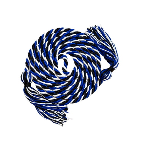 Honors Graduation Academic Honor Cord (Black/White/Royal Blue)