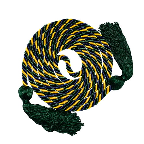 Honors Graduation Academic Honor Cord (Gold/Forest Green/Navy)