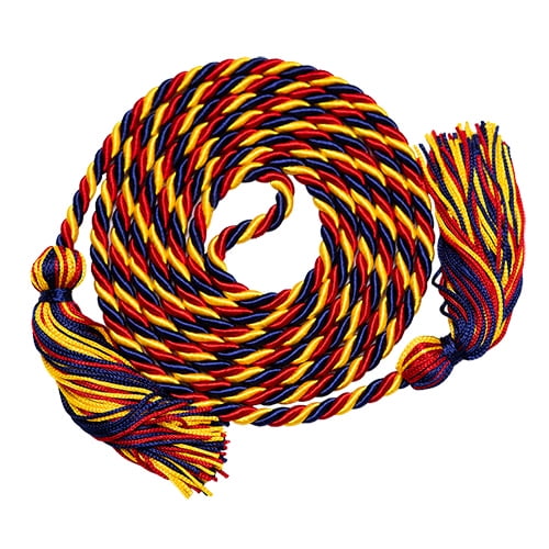 Honors Graduation Academic Honor Cord (Gold/Navy Blue/Red)