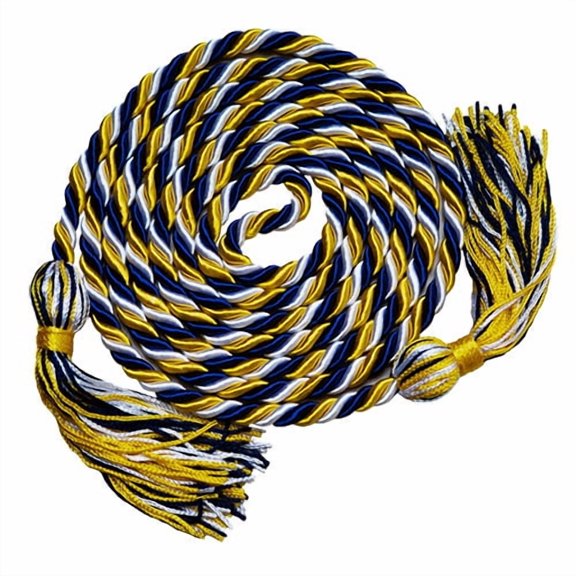 Honors Graduation Academic Honor Cord (Gold/White/Navy Blue)