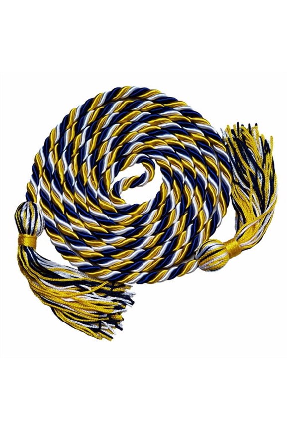 Academic Honor Cord (Gold/White/Navy Blue)