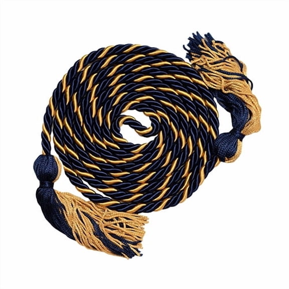 Honors Graduation Academic Honor Cord | Navy Blue/Old Gold with Blocked Tassel