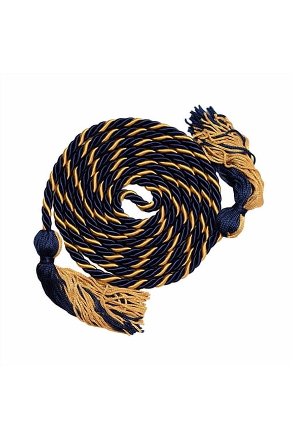 Academic Honor Cord | Navy Blue/Old Gold with Blocked Tassel