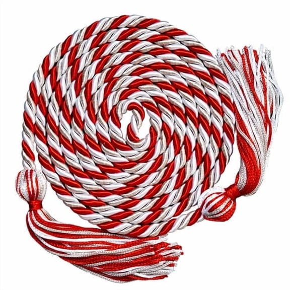 Honors Graduation Academic Honor Cord (Red/White/Silver)