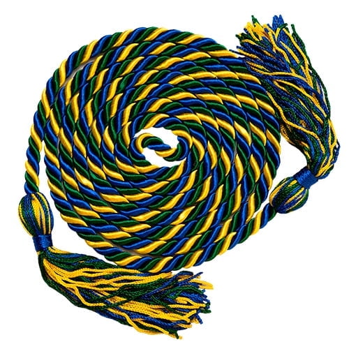 Honors Graduation Academic Honor Cord (Royal Blue/Green/Gold)