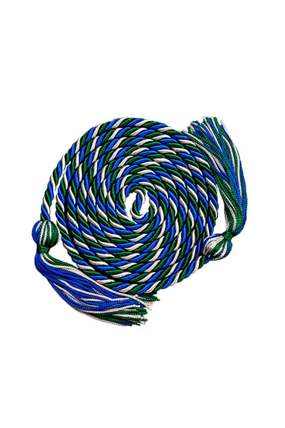 Academic Honor Cord (Royal Blue/Green/Silver)