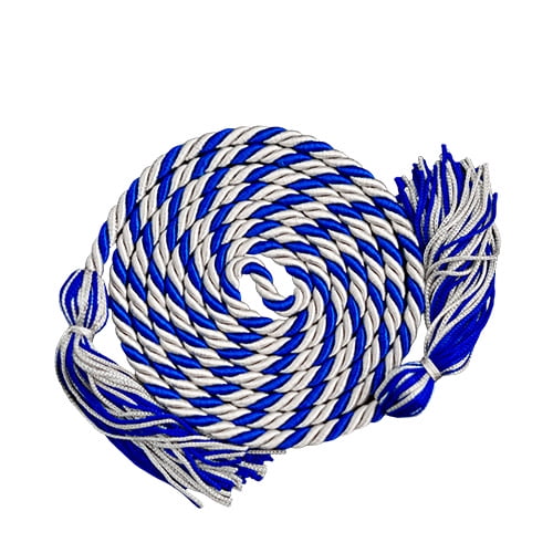 Honors Graduation Academic Honor Cord (Silver/Royal Blue) - pack of 50
