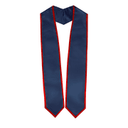 Honors Graduation Academic Stoles/Sashes with Classic End and Trim Navy Blue w/Red Trim