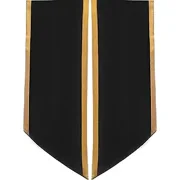 Honors Graduation Academic Stoles/Sashes with Angled Cut and Trim Black w/Gold Trim - Ages 6-40
