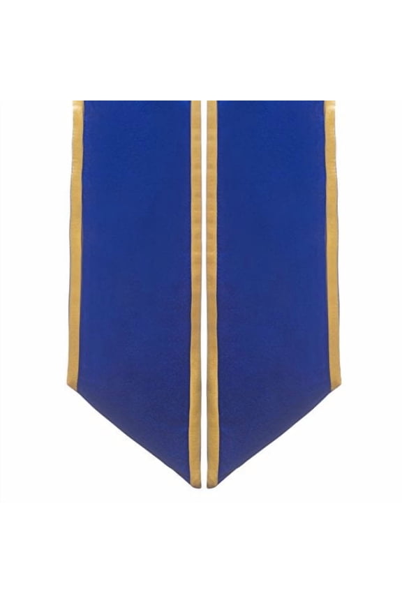 Academic Angled End Honor Stoles/Sahes (Royal Blue w/Gold Trim)
