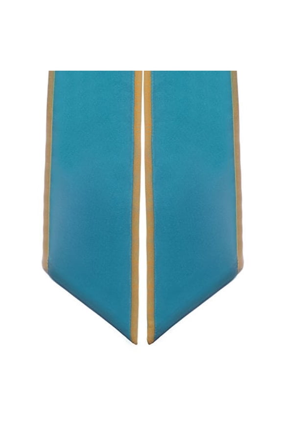 Academic Stoles/Sashes with Angled Cut and Trim (Sea Foam Green w/Gold Trim) - Ages 6-40