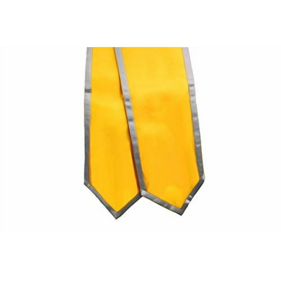 Honors Graduation Academic Stoles/Sashes with Classic End and Trim (Gold w/Silver Trim)