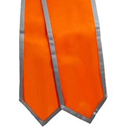 Honors Graduation Academic Stoles/Sashes with Classic End and Trim Orange w/Silver Trim - Ages 6-40