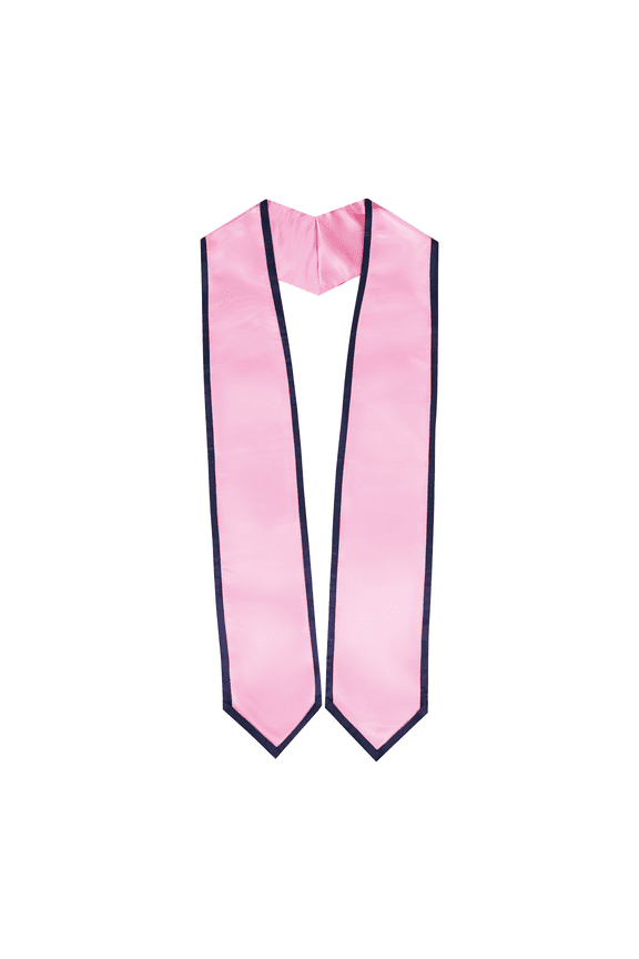 Academic Stoles/Sashes with Classic End and Trim (Pink w/Navy Blue Trim)