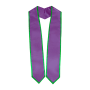 Honors Graduation Academic Stoles/Sashes with Classic End and Trim Purple w/Kelly Green Trim