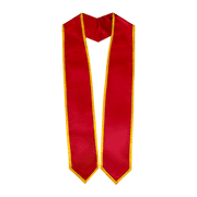 Honors Graduation Academic Stoles/Sashes with Classic End and Trim Red w/Gold Trim