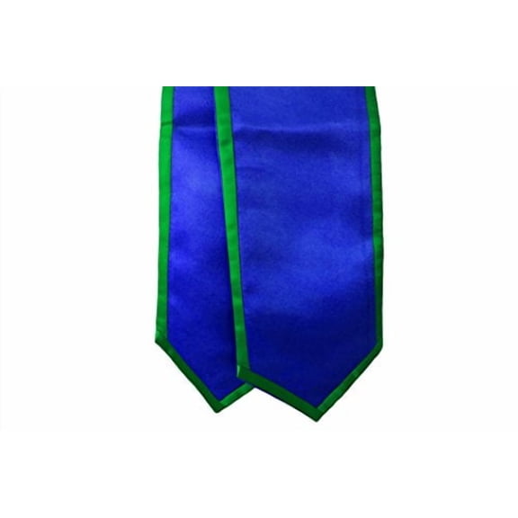 Honors Graduation Academic Stoles/Sashes with Classic End and Trim (Royal Blue w/Kelly Green Trim)