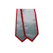 Honors Graduation Academic Stoles/Sashes with Classic End and Trim Silver w/Red Trim