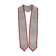 Honors Graduation Academic Stoles/Sashes with Classic End and Trim Silver w/Red Trim