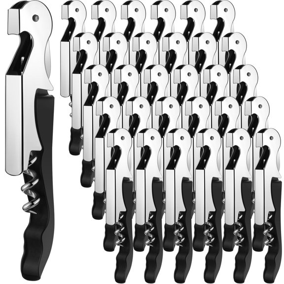 Honoson Wine Keys Opener Travel Corkscrew Wine bottle Opener Waiter Beer Bartender for Home Office Kitchen Restaurant Bar Applications (Black,30 Pcs)