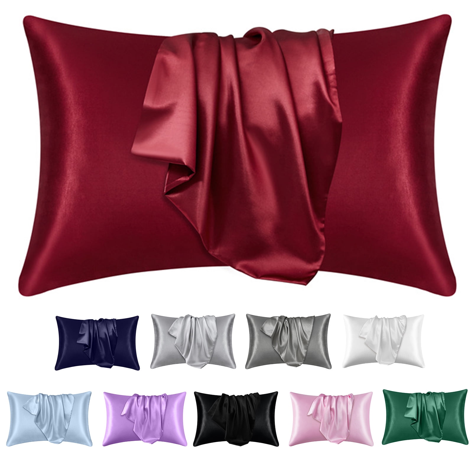 Honrane 2Pcs/Set Satin Pillowcase Hair Skin, Envelope Closure Soft