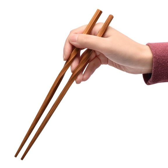 Hevirgo 5 Pairs Chopsticks Non-slip High-temperature Resistant Natural Bamboo Wood Carbonized Twist Chinese Chopsticks Kitchen Gadget