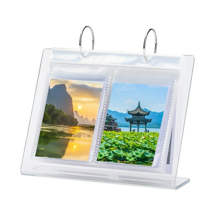 Honrane Acrylic Photo Frame Flip-design Photo Album Small Desktop