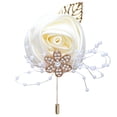 thumbnail image 1 of Honrane Artificial Flower Corsage Wedding Wrist Flower Wrist Corsage with Faux Pearl Chain Romantic Realistic Wedding or Prom Decoration, 1 of 8