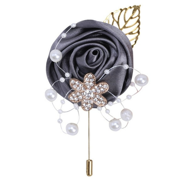 Honrane Artificial Flower Corsage Wedding Wrist Flower Wrist Corsage with Faux Pearl Chain Romantic Realistic Wedding or Prom Decoration