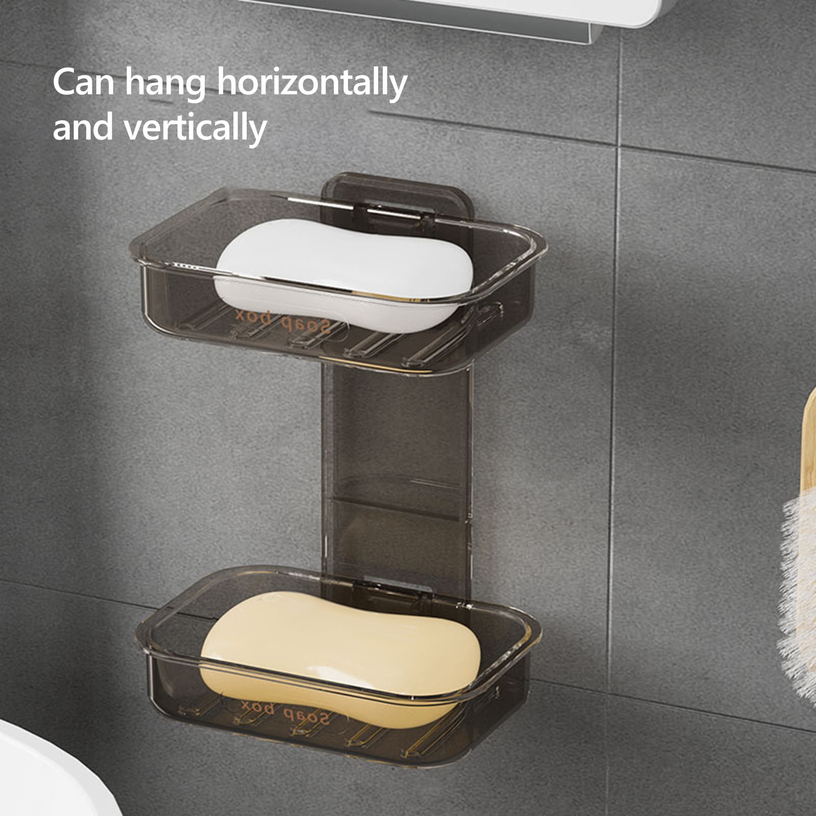 Honrane Double-layered Structure Soap Dish Wall-mounted Soap Dish with ...