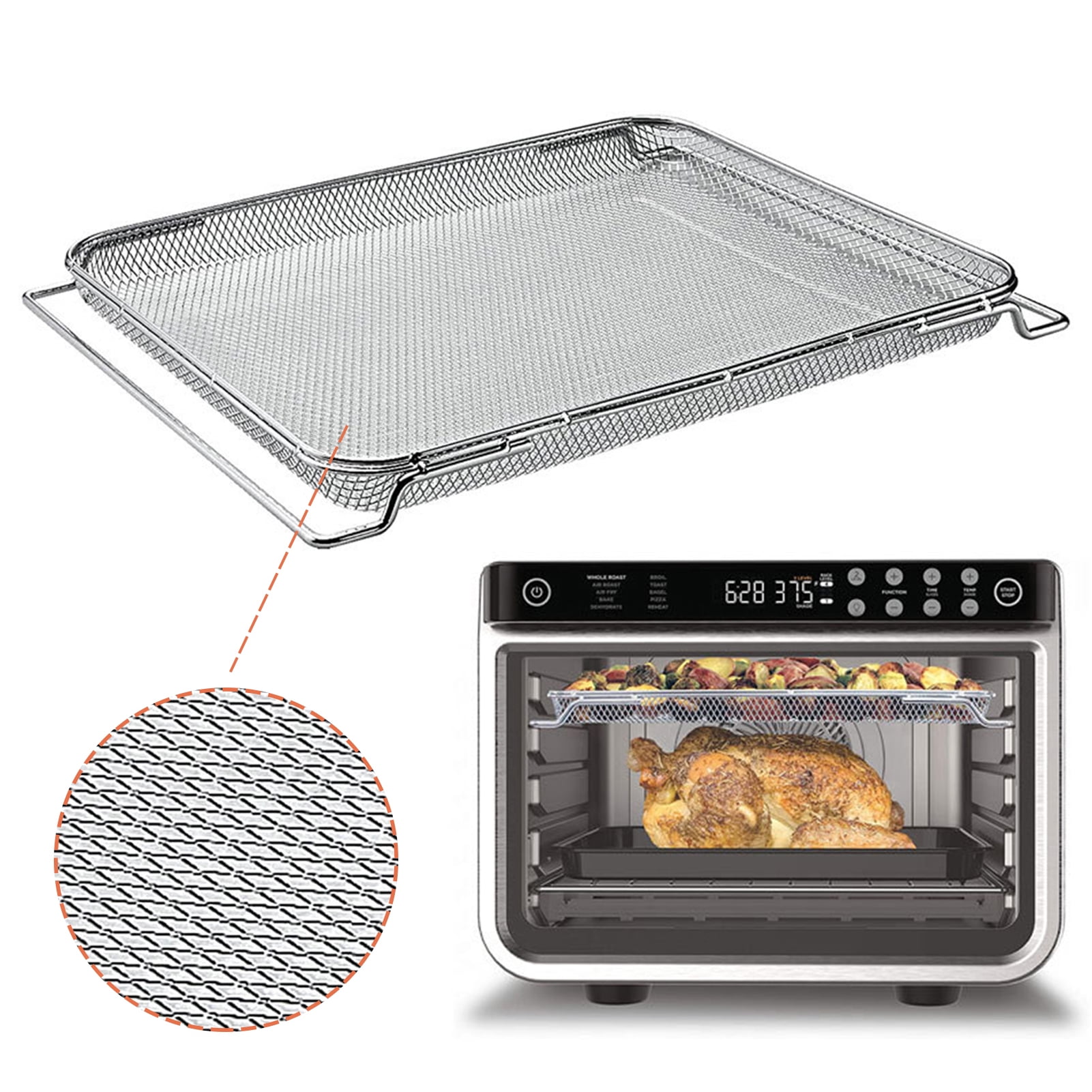 Honrane Stainless Steel Fryer Basket Replacement, EasytoClean, SpaceSaving Design Fryer