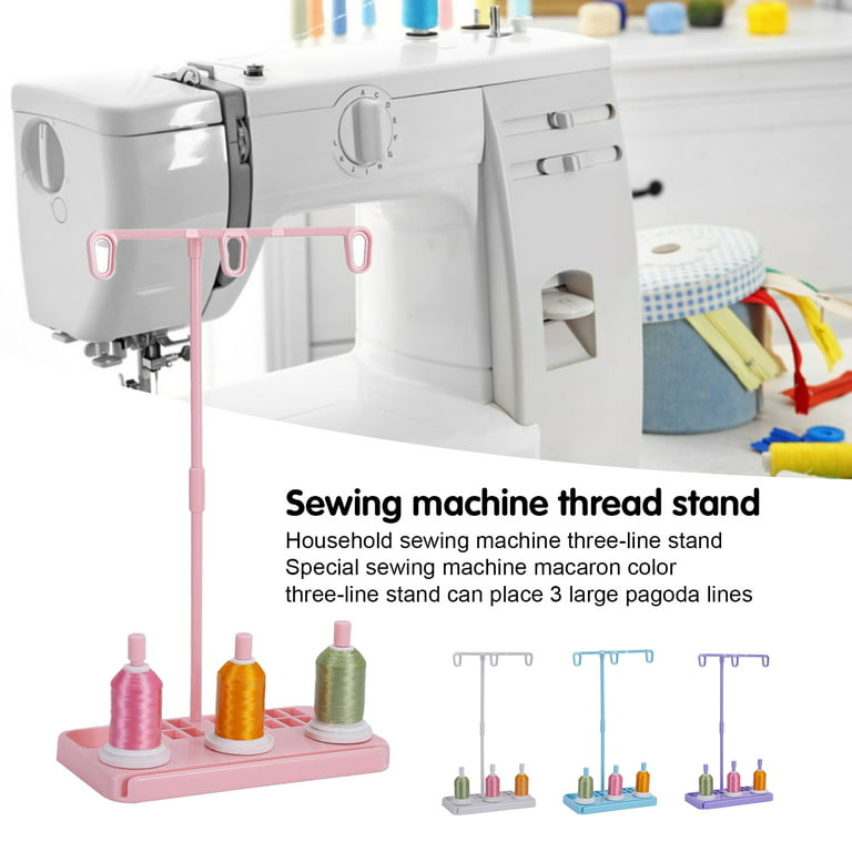 Honrane Thread Holder Portable Practical Reusable Strong Sturdy Wear  Resistant Simple Operation Sewing Machine 3-spool Embroidery Thread Stand  Home