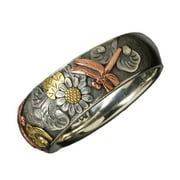 Honrane Vintage Dragonfly Ring Jewelry Ring Alloy Sunflower Ring for Party
