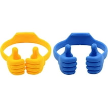 Honsky Thumbs-up Cell Phone Stands, Tablet Display Stands, Cellphone Holder, Mobile Smartphone Mount Cradle for Desk Desktop – Universal Multi-Angle Cute, 2 Packs, Yellow, Blue