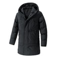 thumbnail image 1 of Honti Men's Plus Size Winter Parka - Hooded Mid-Length down Cotton Coat for Autumn & Winter, Extreme Cold Protection, Oversized Casual Black 7X-Large, 1 of 4
