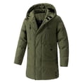 thumbnail image 1 of Honti Men's Plus Size Winter Parka - Hooded Mid-Length down Cotton Coat for Autumn & Winter, Extreme Cold Protection, Oversized Casual Green Large, 1 of 4