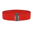 thumbnail image 1 of Hontri Alloy Belt in Clearance, Buckle Stretch Dress Belt Lady Elastic Waist Wide Belts Women Wide Fashion Belt, Female Red One Size, 1 of 9