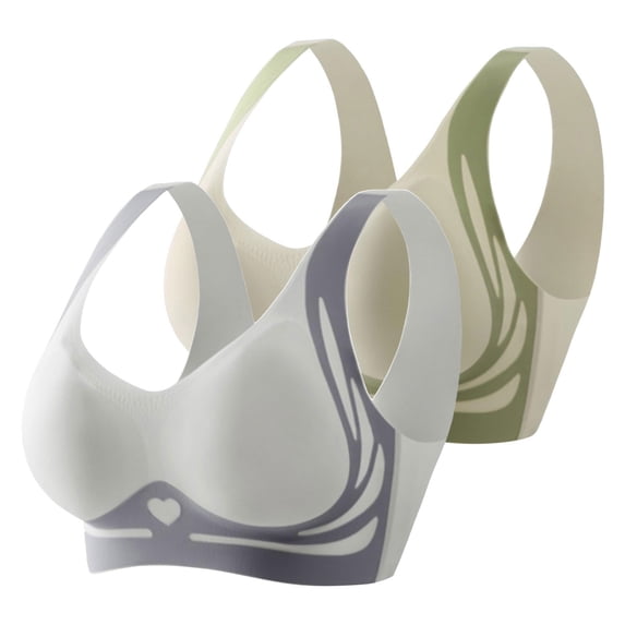 Hontri Anti-Gravity Sports Bra 2-Pack - High Impact Wireless Support, Seamless Racerback for Running & Workouts (S-XXXXL, Neutral Tones) (Blue 3 | XXL)