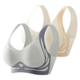 thumbnail image 1 of Hontri Anti-Gravity Sports Bra 2-Pack - High Impact Wireless Support, Seamless Racerback for Running & Workouts (S-XXXXL, Neutral Tones) (Blue 4 | XXL), 1 of 2