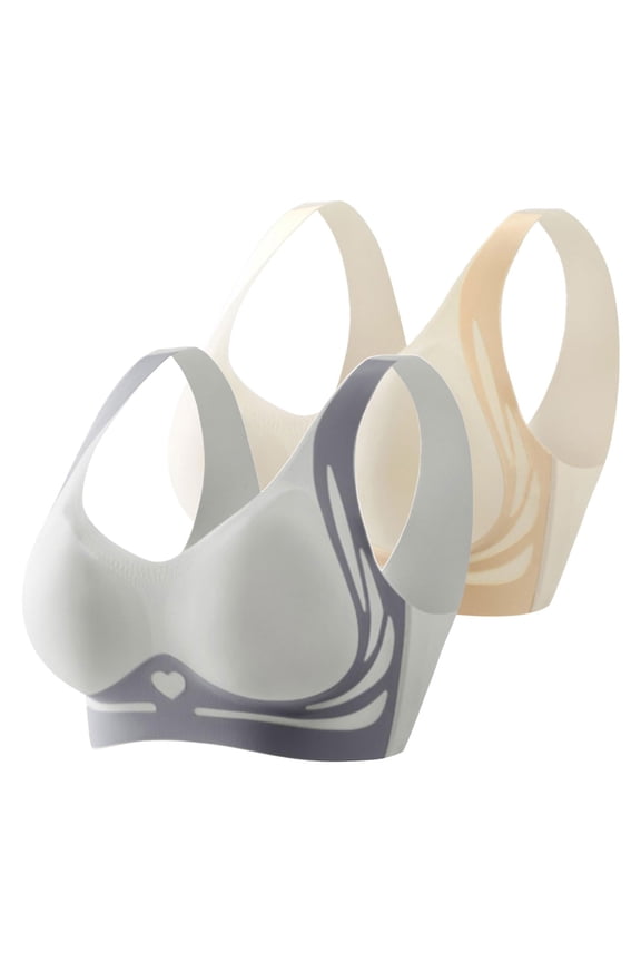 Anti-Gravity Sports Bra 2-Pack - High Impact Wireless Support, Seamless Racerback for Running & Workouts (S-XXXXL, Neutral Tones) (Blue 4 | XXL)