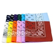 Hontri Bandana Multi Bandana Colored Cowboy Bandanas Sided Dozen Scarf Head Paisley Set Double Handkerchief Bandanas for Women
