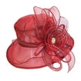 thumbnail image 1 of Hontri Beach Hat Women Fascinator Lady Tea Party Church Wedding Bridal Flower Hat Floppy Hat Red, 1 of 3