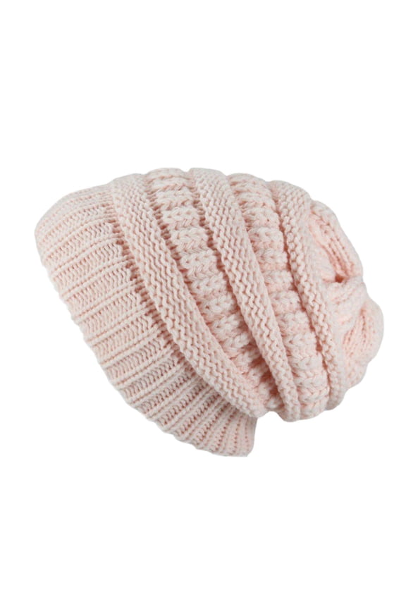 Beanie in Sale, The Most Popular Custom Brand Winter Thick Warm Wool Cuffed Thick Knitted Hat for Women Knit Hat Pink